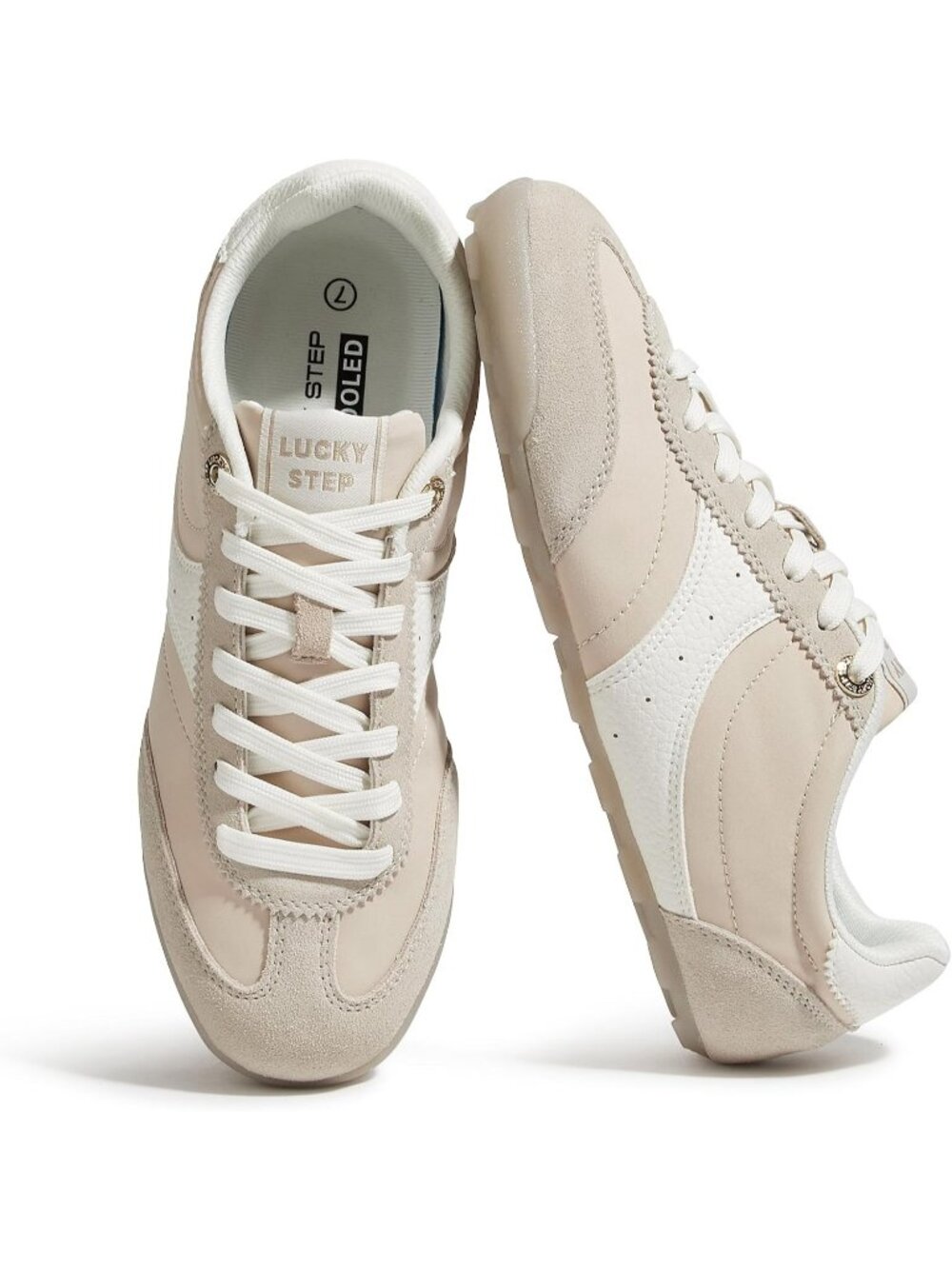 Women's Beige Retro Fashion Lightweight Non Slip Thin Sole Comfortable Sneakers